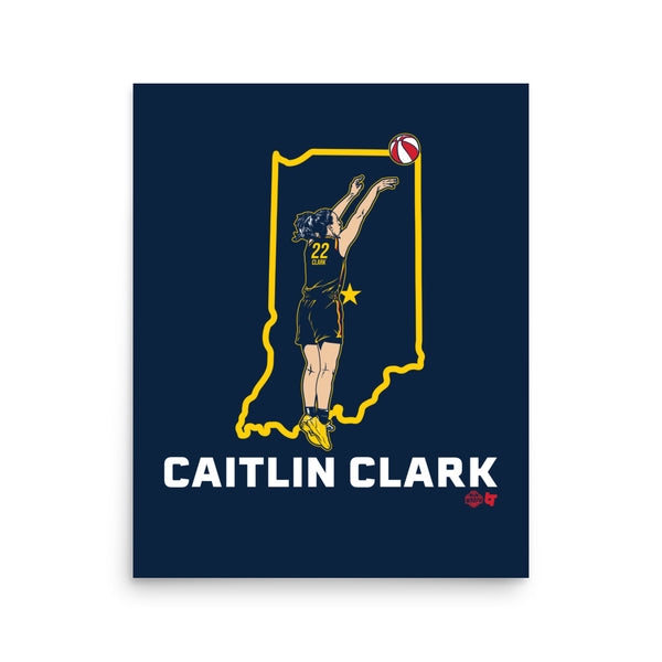 Caitlin Clark: State Star - Indiana Art Print