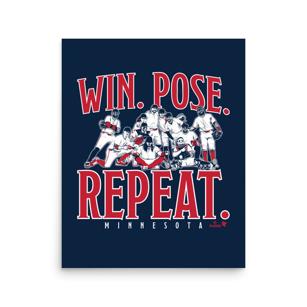 Minnesota Baseball: Win. Pose. Repeat. Art Print