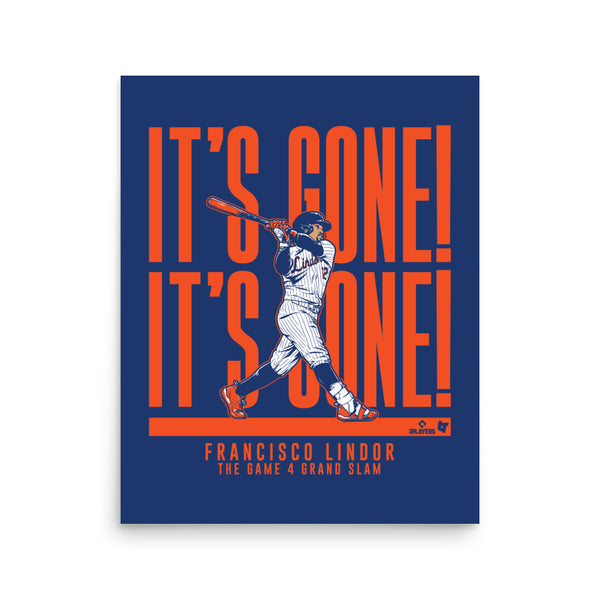 Francisco Lindor: It's Gone! It's Gone! Art Print