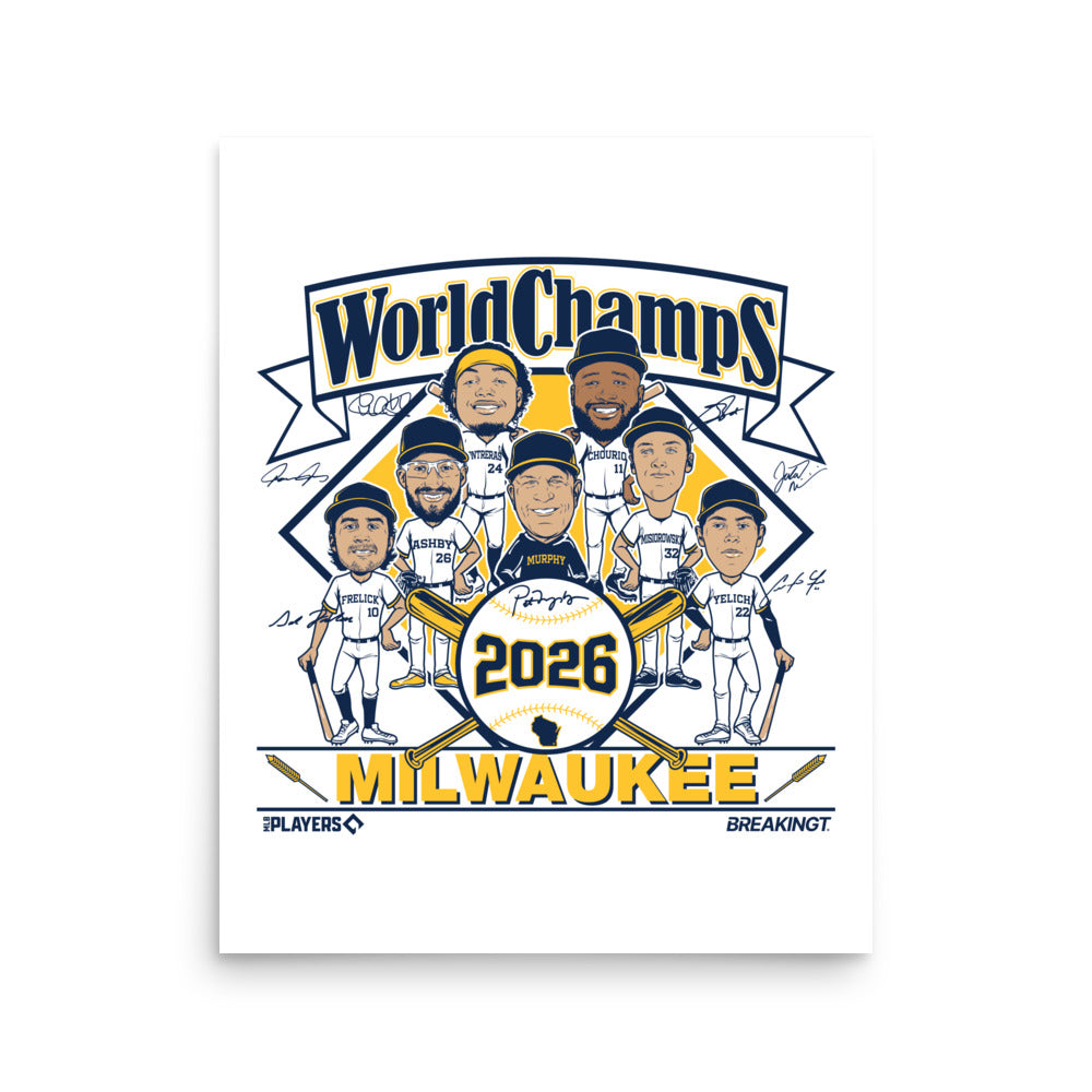 Milwaukee Baseball: 2026 World Champs Caricatures Art Print