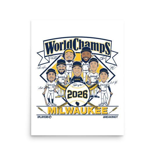 Milwaukee Baseball: 2026 World Champs Caricatures Art Print