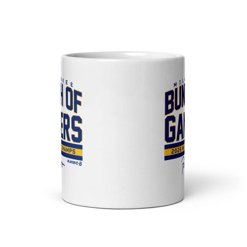 Milwaukee Baseball: Bunch Of Gamers World Champs (Light Blue) Mug (11 oz)
