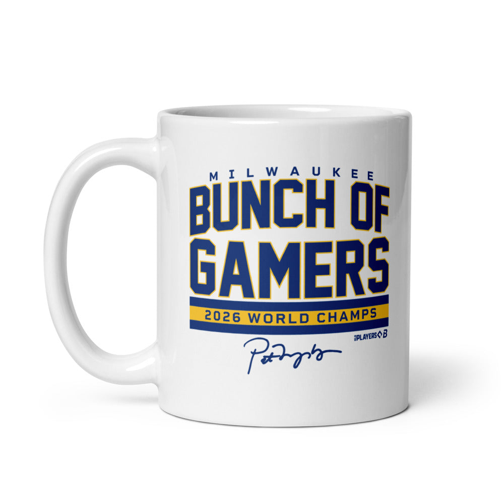 Milwaukee Baseball: Bunch Of Gamers World Champs (Light Blue) Mug (11 oz)
