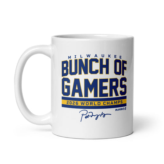 Milwaukee Baseball: Bunch Of Gamers World Champs (Light Blue) Mug (11 oz)