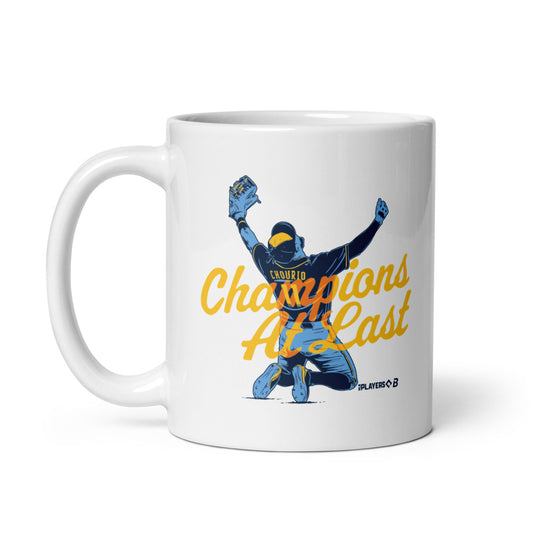 Jackson Chourio: Milwaukee Champions At Last Mug (11 oz)