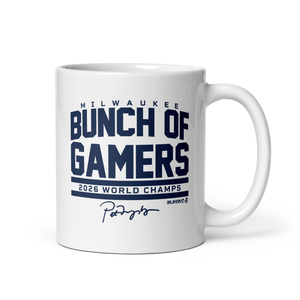 Milwaukee Baseball: Bunch Of Gamers World Champs (Navy) Mug (11 oz)