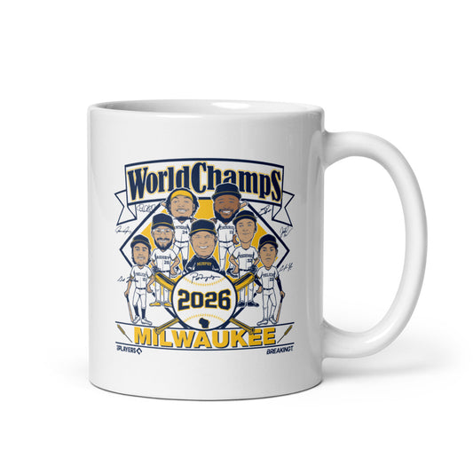Milwaukee Baseball: 2026 World Champs Caricatures Mug (11 oz)