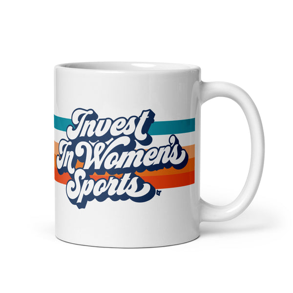 Invest In Women's Sports Script Mug