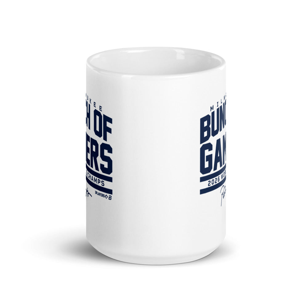 Milwaukee Baseball: Bunch Of Gamers World Champs (Navy) Mug (15 oz)