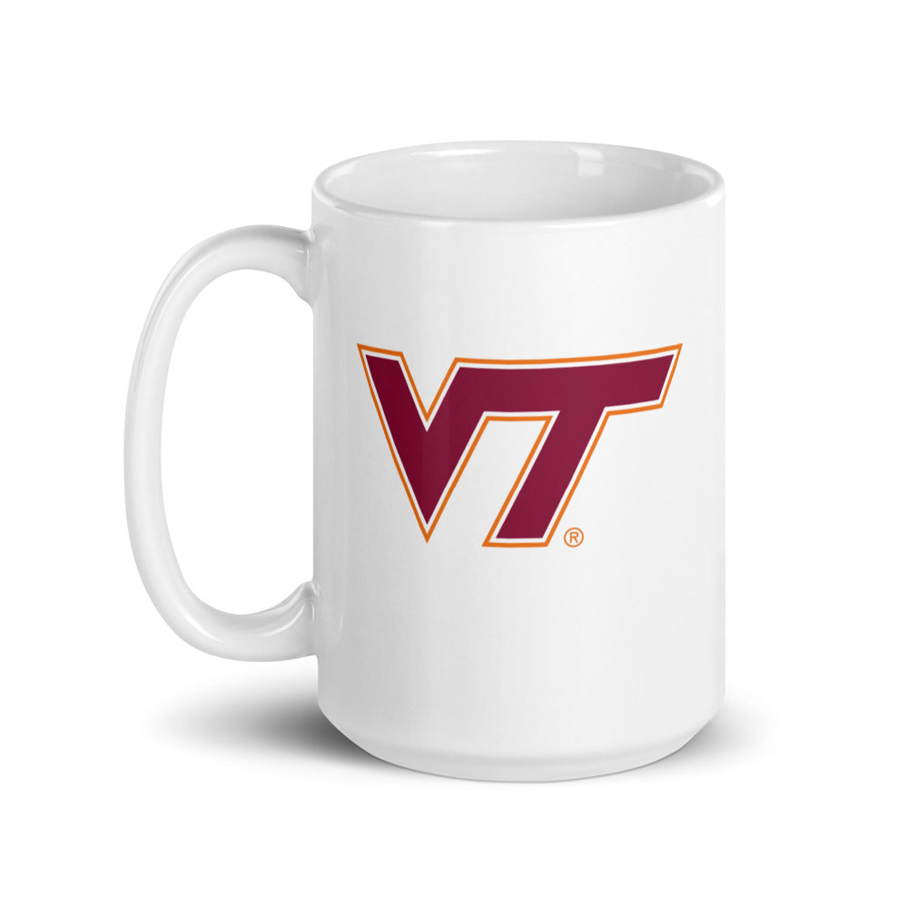 Virginia Tech Hokies: Primary Logo (White) Mug (15 oz)