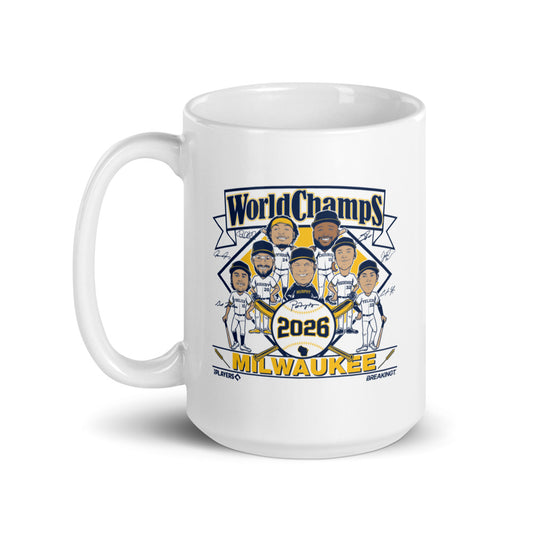 Milwaukee Baseball: 2026 World Champs Caricatures Mug (15 oz)