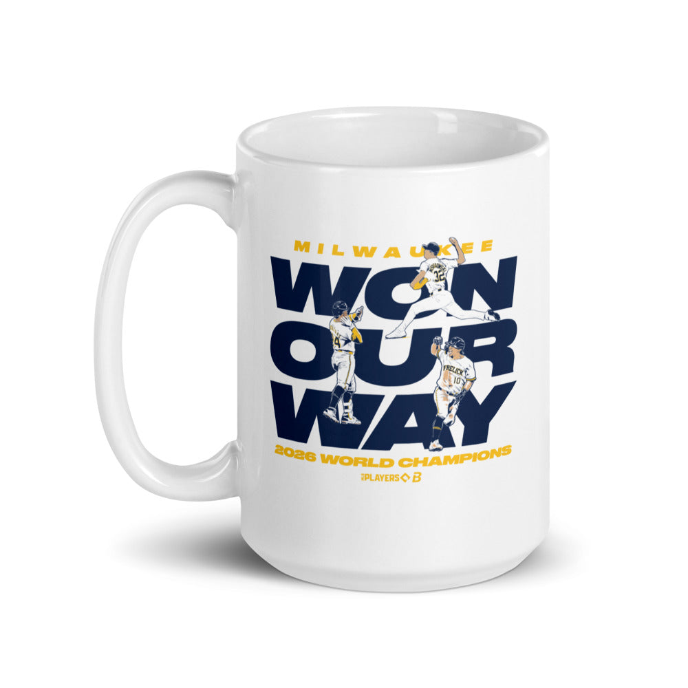 Milwaukee Baseball: Won Our Way Stack World Champions Mug (15 oz)