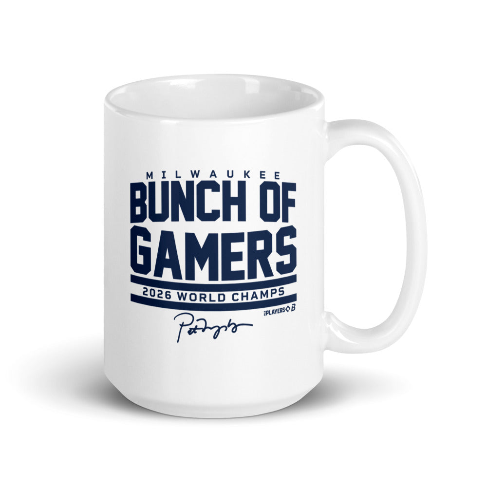 Milwaukee Baseball: Bunch Of Gamers World Champs (Navy) Mug (15 oz)