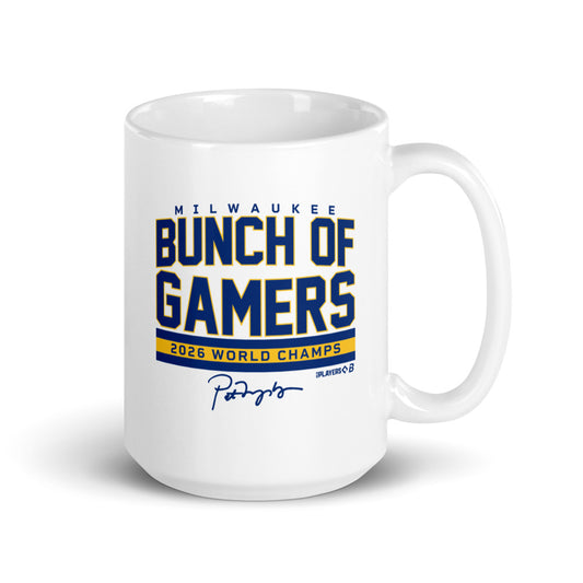 Milwaukee Baseball: Bunch Of Gamers World Champs (Light Blue) Mug (15 oz)