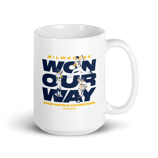 Milwaukee Baseball: Won Our Way Stack World Champions Mug (15 oz)