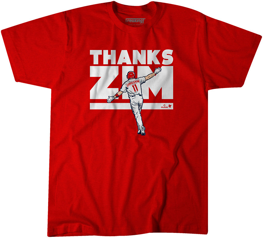 Ryan Zimmerman: Thanks Zim, Adult T-Shirt / 3XL - MLB - Sports Fan Gear | breakingt