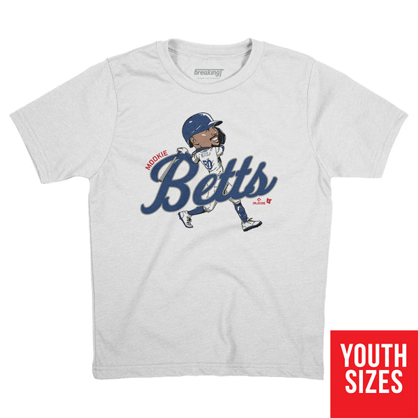 Mookie Betts: Caricature, Youth T-Shirt / Small - MLB - Sports Fan Gear | breakingt