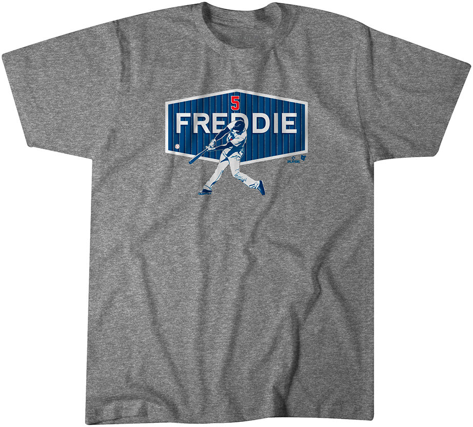 Freddie Freeman Men's Cotton T-Shirt - Royal Blue - Los Angeles | 500 Level Major League Baseball Players Association (MLBPA)