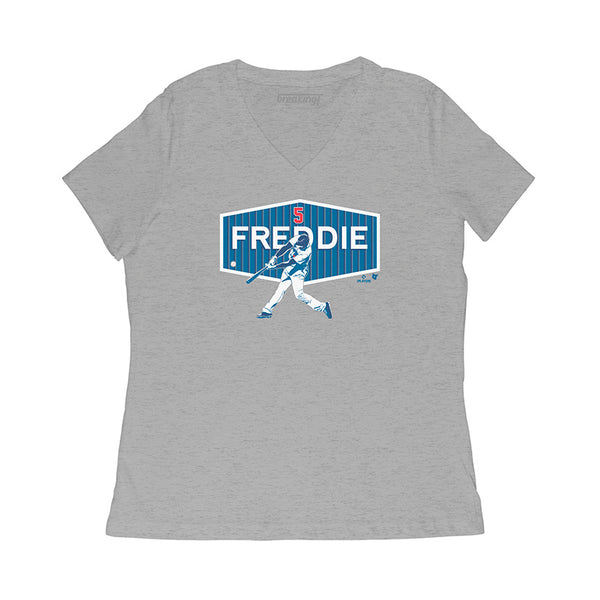 Freddie Freeman Men's Cotton T-Shirt - Heather Gray - Los Angeles | 500 Level Major League Baseball Players Association (MLBPA)