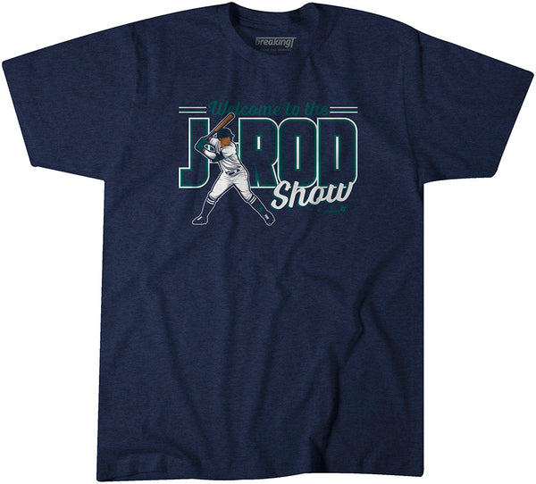 Julio Rodriguez: Welcome to The j-rod Show, Adult T-Shirt / Navy / 2XL - MLB - Navy - Sports Fan Gear | breakingt