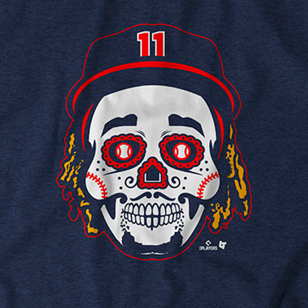 Jose Ramirez: Sugar Skull, Adult T-Shirt / Extra Large - MLB - Sports Fan Gear | breakingt