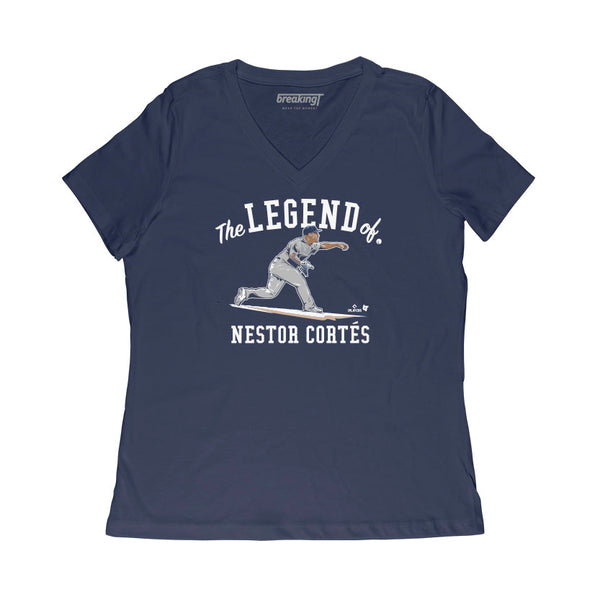 The Legend of Nestor Cortes, Women's V-Neck T-Shirt / Large - MLB - Sports Fan Gear | breakingt