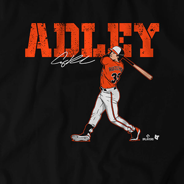 Adley Rutschman Swing T-Shirt, Baltimore - MLBPA Licensed - BreakingT