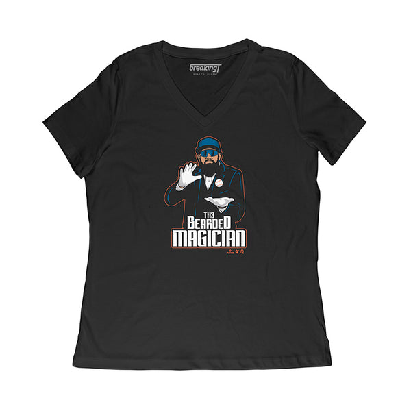 Luis Guillorme: The Bearded Magician, Women's V-Neck T-Shirt / Large - MLB_AthleteLogos - Sports Fan Gear | breakingt