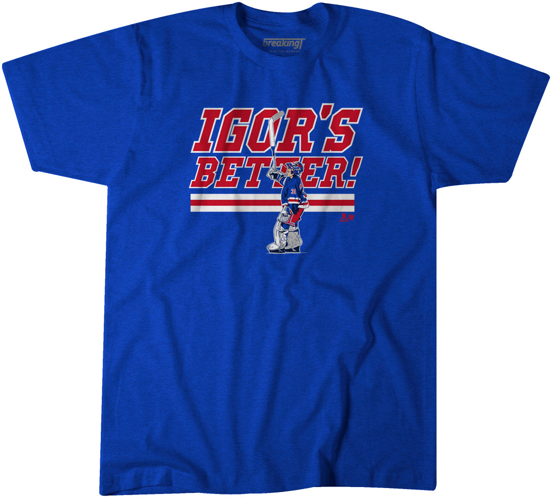 Igor Shesterkin Shirt New York Rangers Jersey Ice Hockey Blue T-Shirt S-3XL  NHL