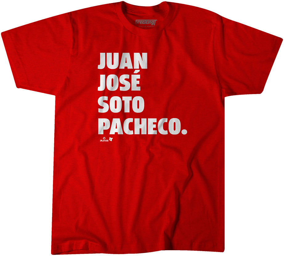 Juan José Soto Pacheco, Adult T-Shirt / 2XL - MLB - Sports Fan Gear | BreakingT