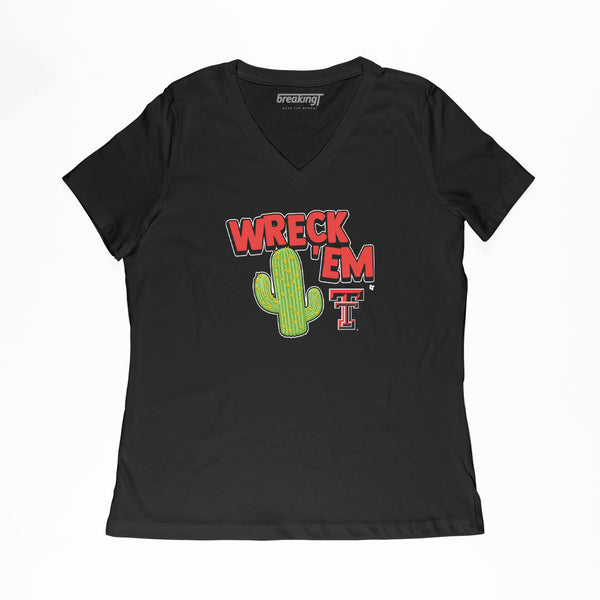 Texas Tech Football: Wreck 'Em Cactus Shirt - TTU Licensed - BreakingT