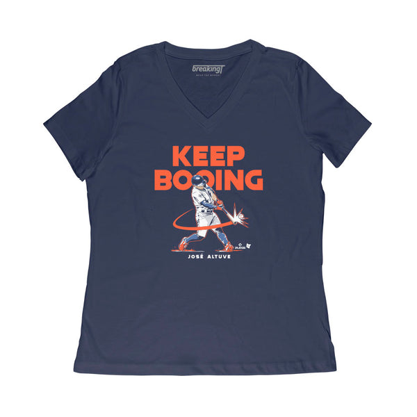 Jose Altuve: Keep Booing, Women's V-Neck T-Shirt / Large - MLB - Sports Fan Gear | breakingt