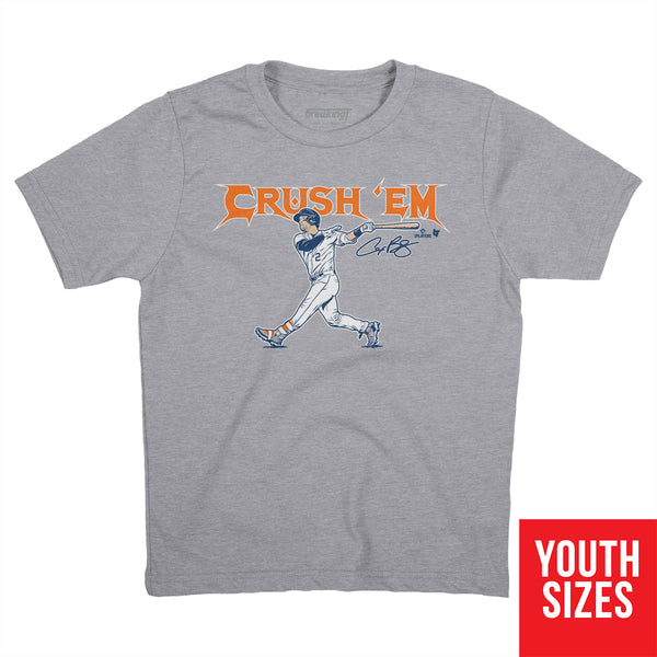 Alex Bregman: Crush 'Em Shirt, Houston - MLBPA Licensed - BreakingT