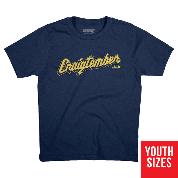Craig Counsell: Craigtember, Youth T-Shirt / Medium - MLB - Sports Fan Gear | breakingt
