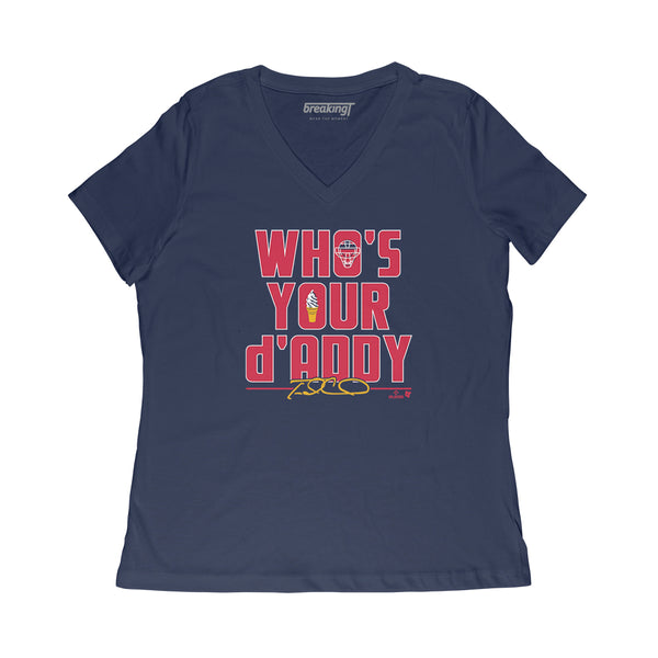 Travis d'Arnaud: Who's Your d'Addy?, Women's V-Neck T-Shirt / Large - MLB - Sports Fan Gear | breakingt