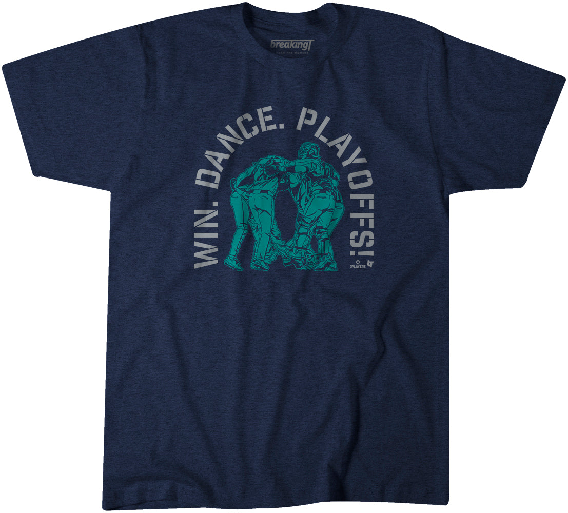 Seattle Baseball: Win. Dance. Playoffs!, Adult T-Shirt / Large - MLB - Sports Fan Gear | breakingt
