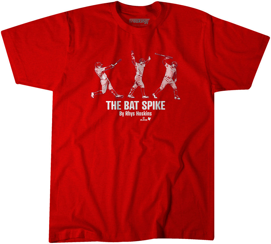 Youth Rhys Hoskins Red Philadelphia Phillies Player T-Shirt