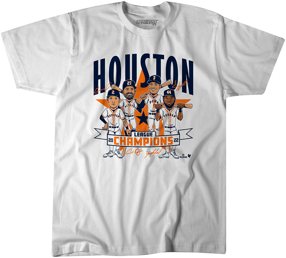 Houston: 2022 League Champions Caricature, Adult T-Shirt / Large - MLB - Sports Fan Gear | breakingt