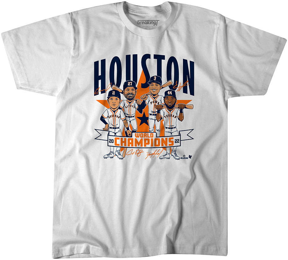 Houston '22 World Champions Caricature Shirt -MLBPA Licensed-BreakingT