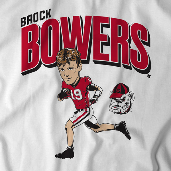 Georgia Football: Brock Bowers Caricature, Adult T-Shirt / 3XL - College Football - Sports Fan Gear | BreakingT