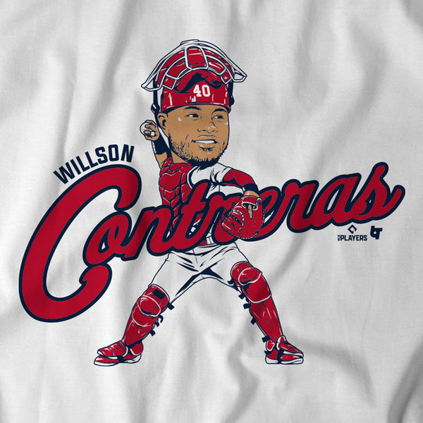 Willson Contreras: Caricature, Hoodie / Extra Large - MLB - Sports Fan Gear | breakingt