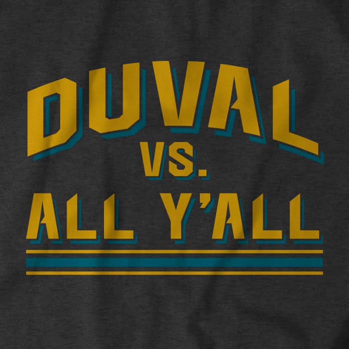Duval vs. All Y'all T-Shirt | Jacksonville Pro Football