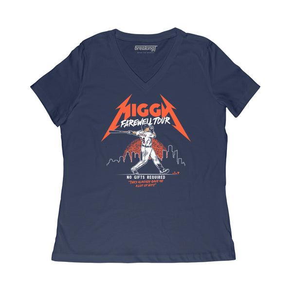 Miguel Cabrera: Miggy Farewell Tour, Women's V-Neck T-Shirt / Small - MLB - Sports Fan Gear | breakingt