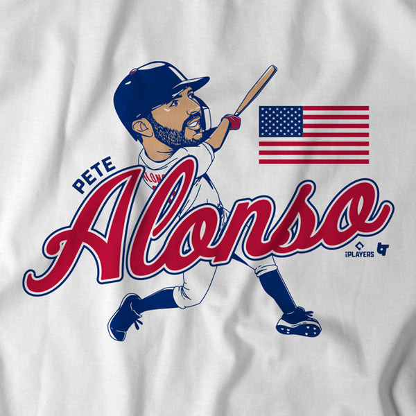 Pete Alonso: United States Caricature, Hoodie / Large - MLB - Sports Fan Gear | breakingt