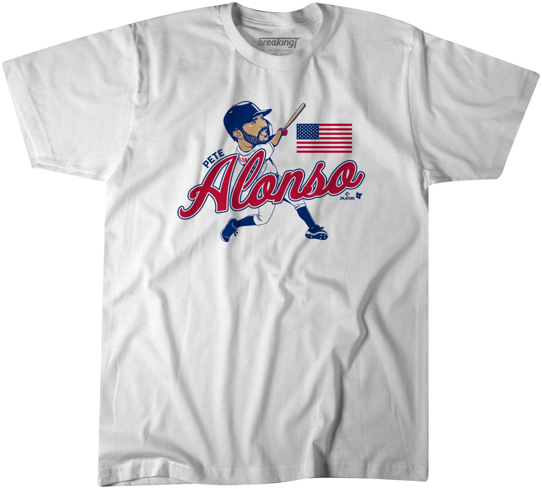 Pete Alonso: United States Caricature, Youth T-Shirt / Large - MLB - Sports Fan Gear | breakingt