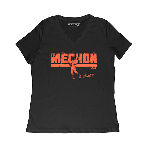 Sergio Romo: El Mechón, Women's V-Neck T-Shirt / Medium - MLB - Sports Fan Gear | breakingt