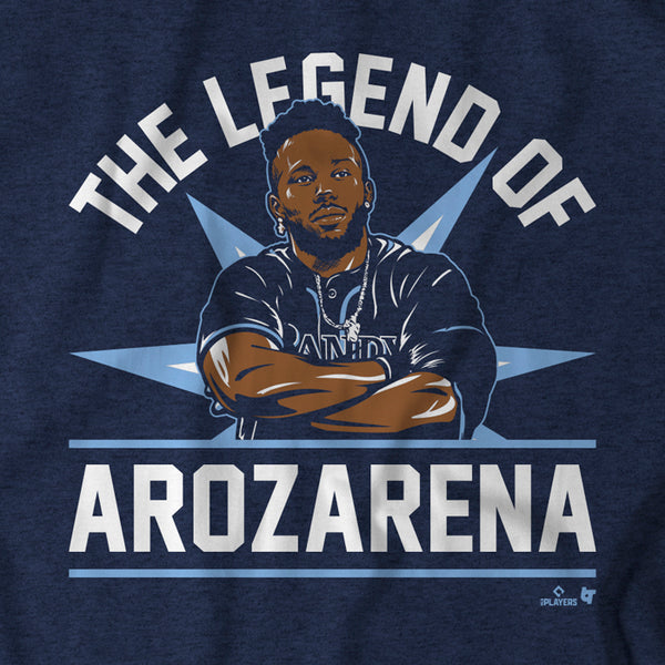 The Legend of Randy Arozarena, Women's V-Neck T-Shirt / Navy / Small - MLB - Navy - Sports Fan Gear | breakingt