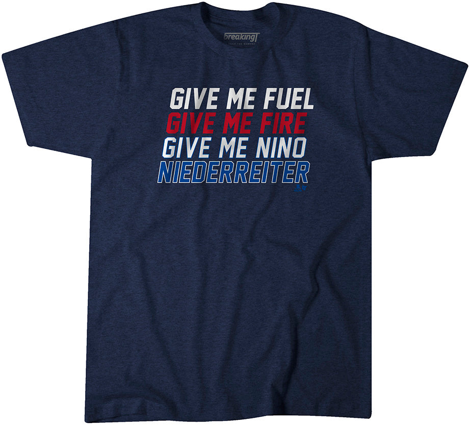 Give Me Fuel Give Me Fire Give Me Nino Niederreiter!, Adult T-Shirt / Large - NHL - Sports Fan Gear | breakingt