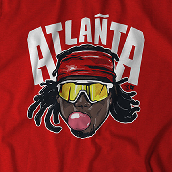 BreakingT Men's Atlanta Braves Ronald Acuña Jr. Caricature Graphic T-Shirt