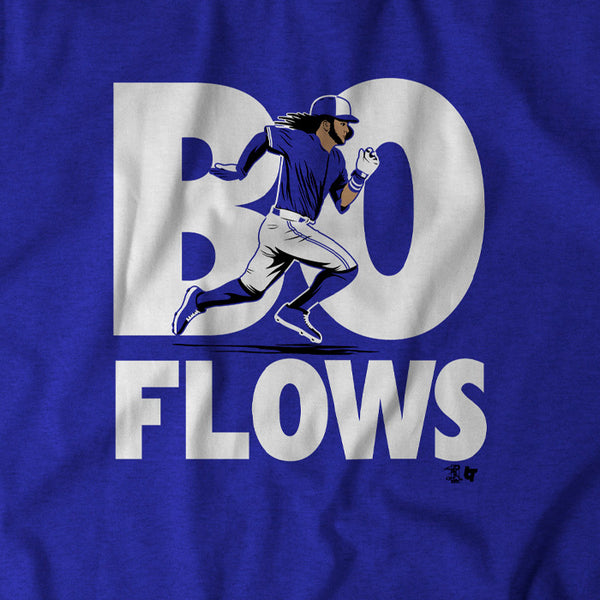 Bo Flows, Adult T-Shirt / Small - MLB - Blue - Sports Fan Gear | breakingt